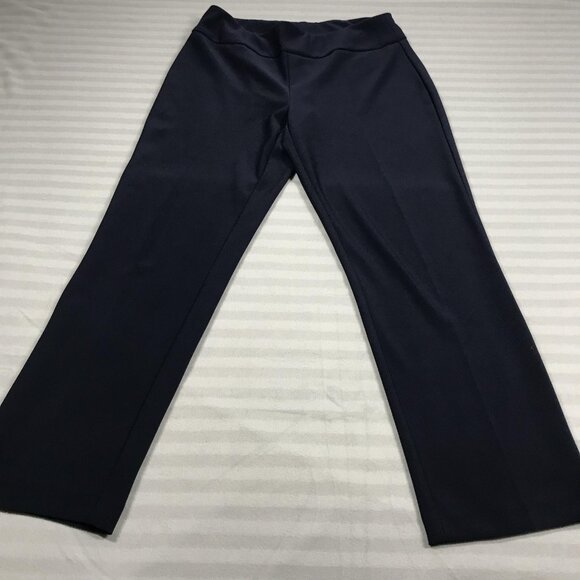 Joseph Ribkoff Pants Womens 10 Navy Blue Pull On Stretch Straight Leg Trousers - Picture 1 of 8